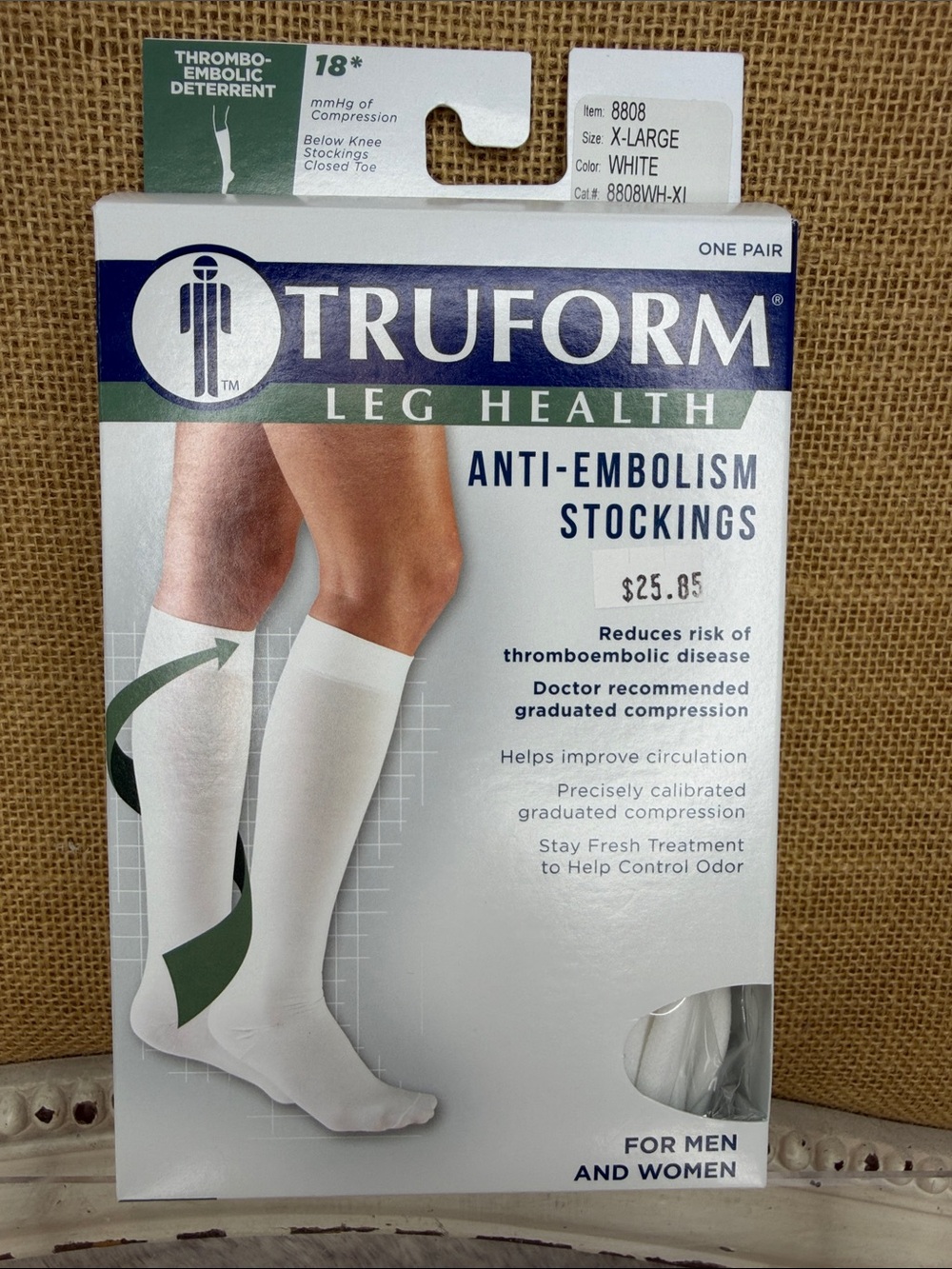 Truform Leg Health Anti-Embolism Stockings - White
